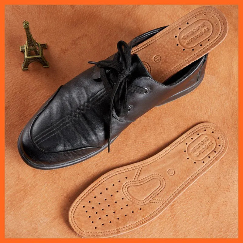 1 Pair Cowhide Insoles For Shoes Men Comfortable Deodorant Casual Leather Insole Feet Quality Genuine Leather Flats Shoe Sole