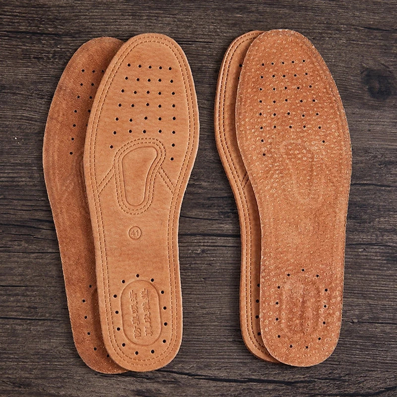 1 Pair Cowhide Insoles For Shoes Men Comfortable Deodorant Casual Leather Insole Feet Quality Genuine Leather Flats Shoe Sole