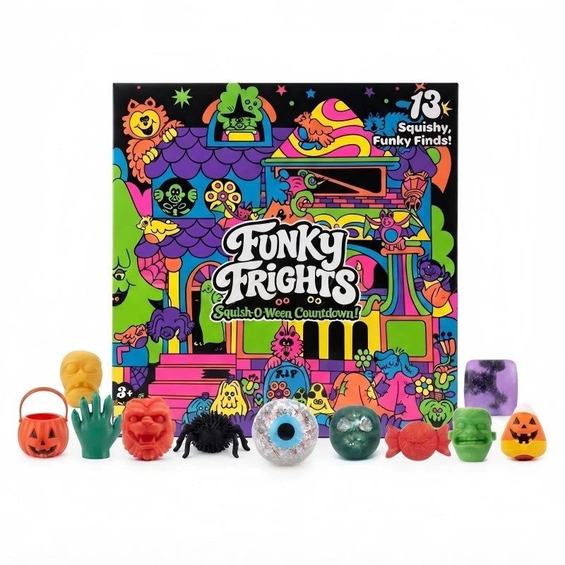 Halloween Party Spooky Squishy Toys, Slow‑Rise Stress Relief Toys, Creepy Mini Squeeze Vent Fidget Toys (Pop‑Surprise Advent Box