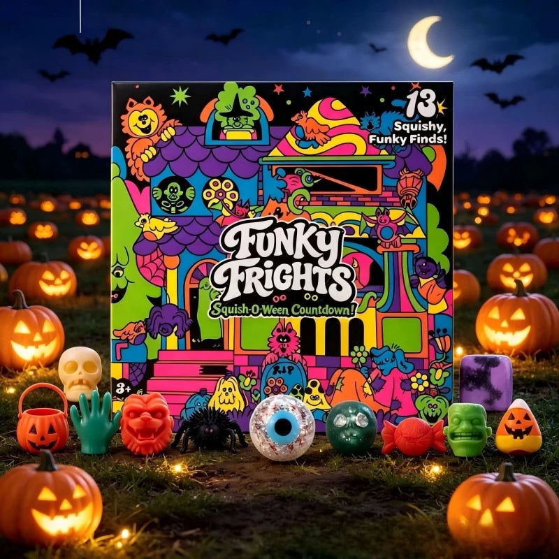 Halloween Party Spooky Squishy Toys, Slow‑Rise Stress Relief Toys, Creepy Mini Squeeze Vent Fidget Toys (Pop‑Surprise Advent Box